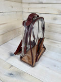 Clear Flower Leather Tooled Backpack
