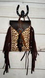 Leopard Hide Cinch Saddle Bag