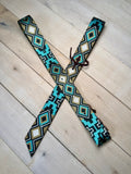 Turquoise Tan and Black Aztec Cinch