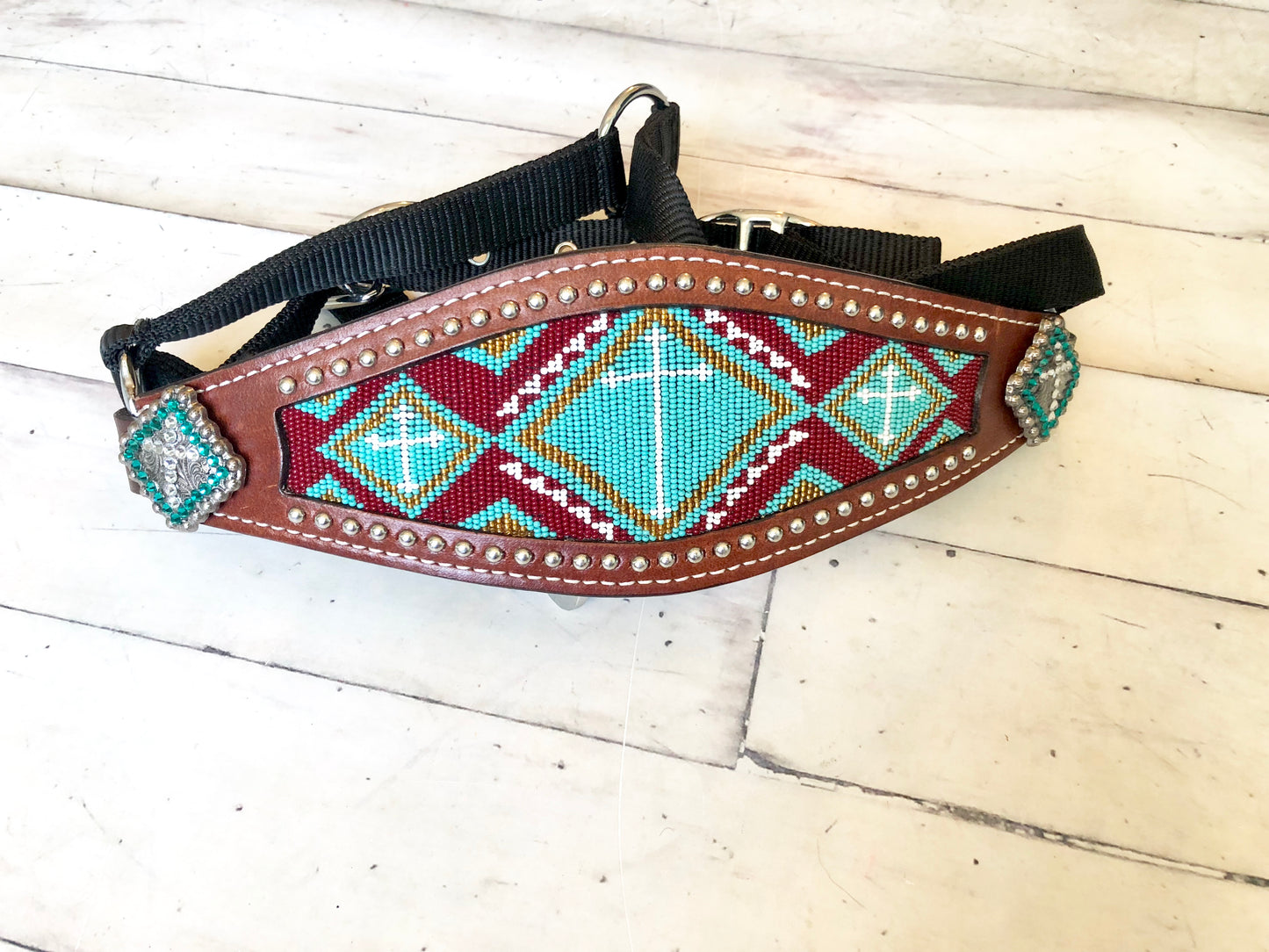 Teal Beaded Bronc Halter