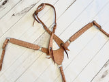 Light Roughout Gladiator Style Leather Tack Set