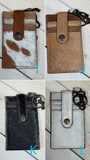 Brown Cowhide Keychain Card Holder