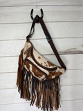 Cowhide Leather FringeCrossbody/Waist Bag