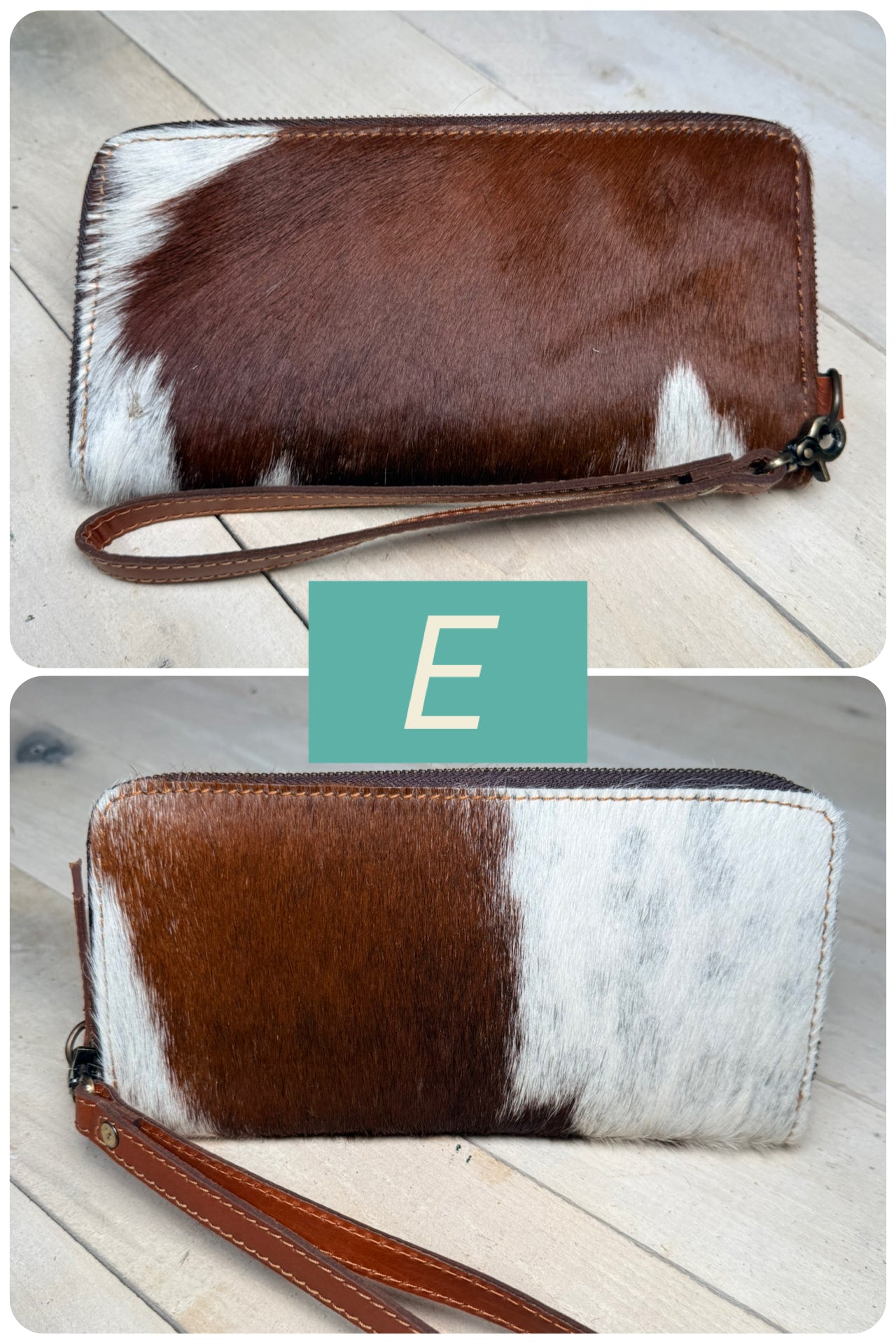 Brown Cowhide Leather Outer Wallet