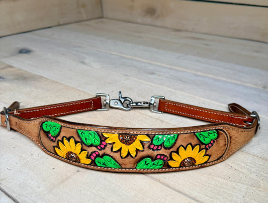 Sunflower Cactus Painted Wither Strap