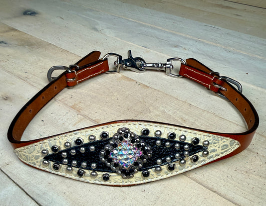 Stingray Black and Silver Studded Wither Strap