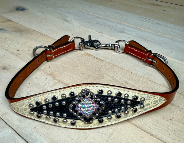 Stingray Black and Silver Studded Wither Strap