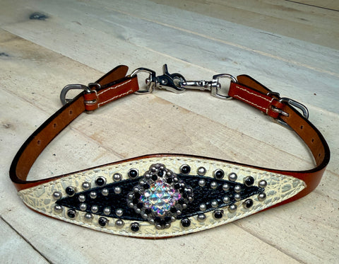 Stingray Black and Silver Studded Wither Strap