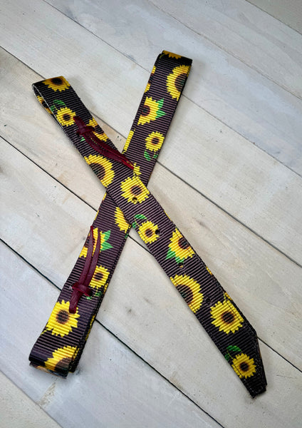 Brown Sunflower Cinch Strap Off Billet Set