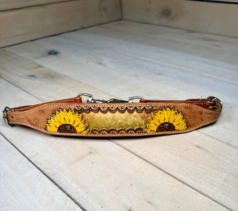 Painted Sunflower Metallic Inlay Wither Strap