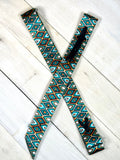 Teal Brown Orange Diamond Pattern Cinch Strap Set