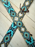 Turquoise Tan and Black Aztec Cinch
