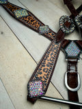 Crystal Concho Cheetah Tack set