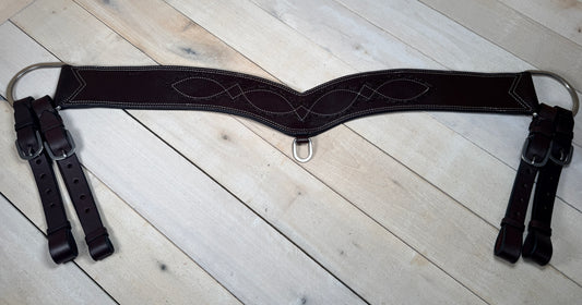 Dark Leather Barbwire Tooled Tripping Collar