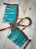 Turquoise Arrow Weaved Fringe Tack Set