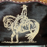 Branded Rodeo Days Hide & Leather Handle Fringe Bag