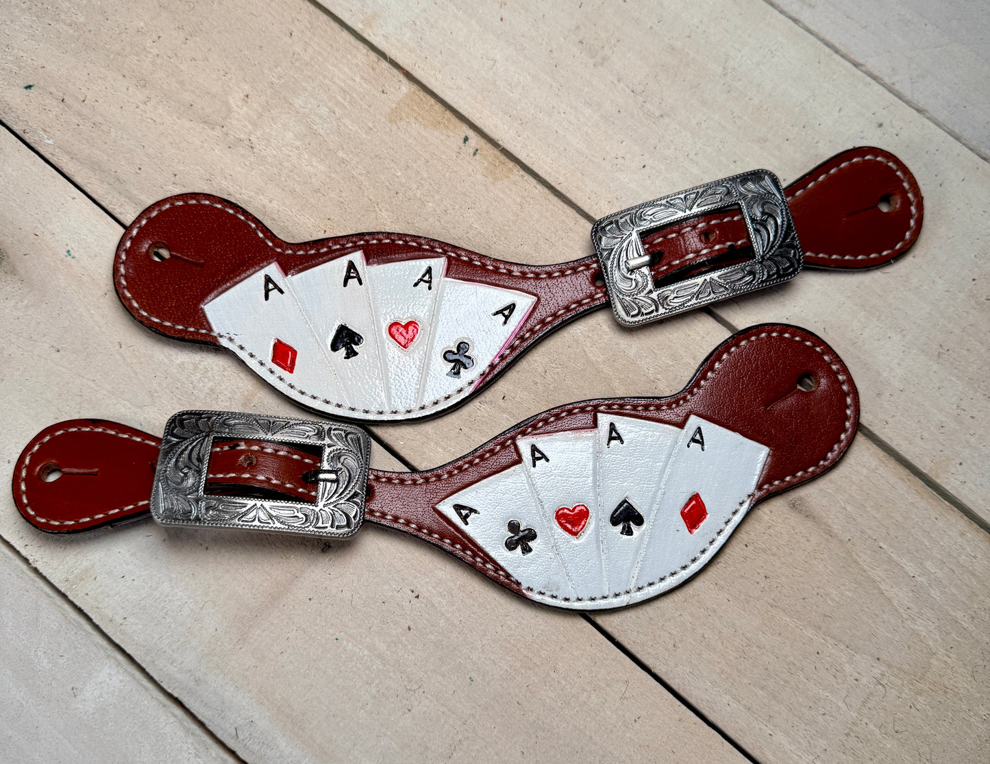 Vegas Aces Painted Spur Straps