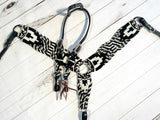 Black and White Mohair Tack Set