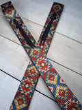 Red, Brown Gold and Turquoise Aztec Cinch Strap