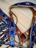Red White and Blue Twisted Fringe Tack Set