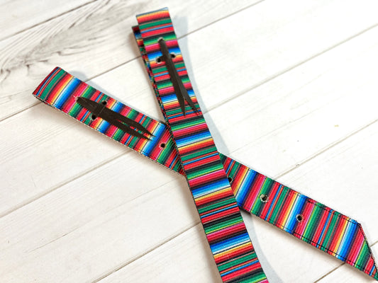 Serape Red Pattern Cinch Strap Set