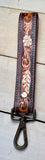 Feather Tooled Wristlet Leather Keychain