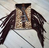 Leopard Hide Cinch Saddle Bag