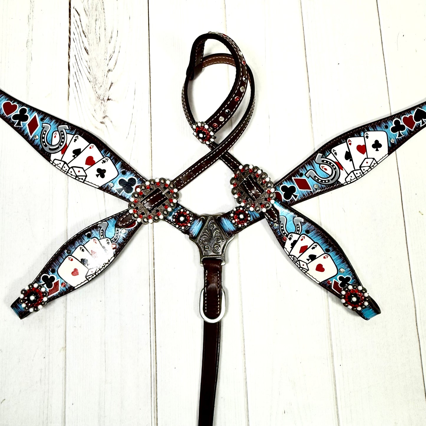 Lucky Draw Painted Aces Crystal Studded Tack Set