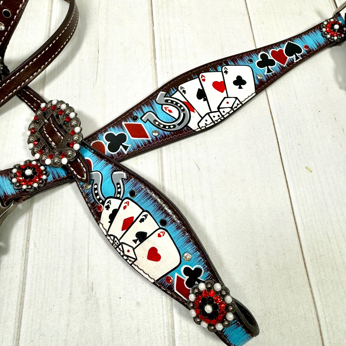 Lucky Draw Painted Aces Crystal Studded Tack Set