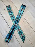 Turquoise and Black Diamond Cinch Strap Set