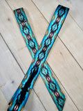 Turquoise and Black Diamond Cinch Strap Set