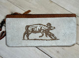 Rancher Branded Cowhide Clutch Wristlet