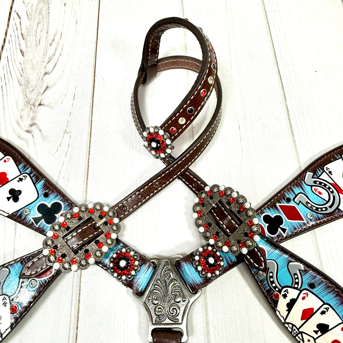 Lucky Draw Painted Aces Crystal Studded Tack Set