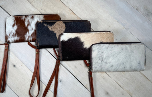 Brown Cowhide Leather Outer Wallet