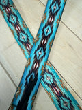 Turquoise and Black Diamond Cinch Strap Set
