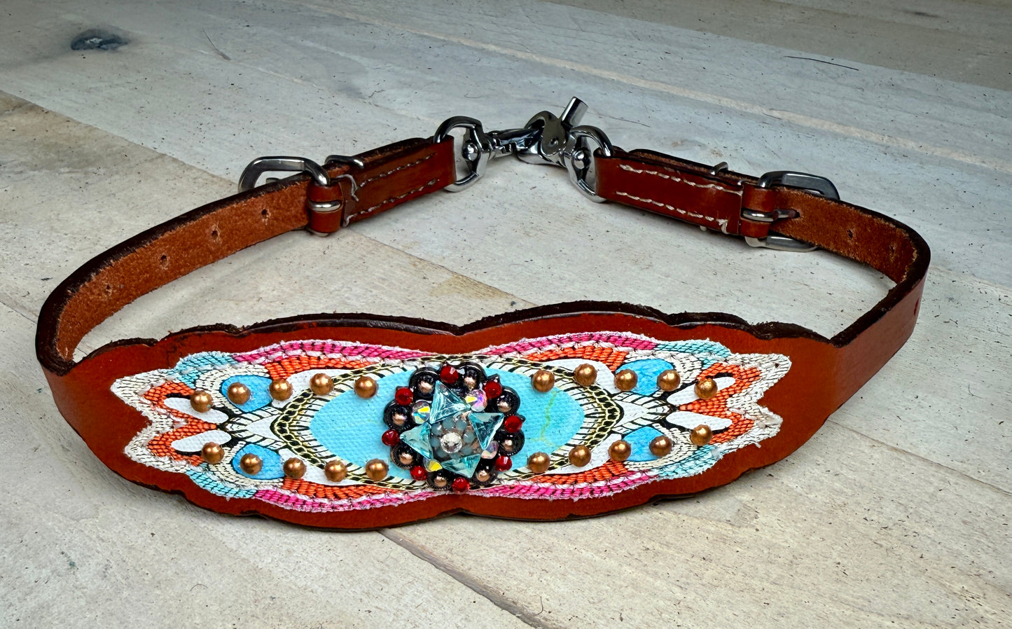 Western Mirage Copper Studded Wither Strap