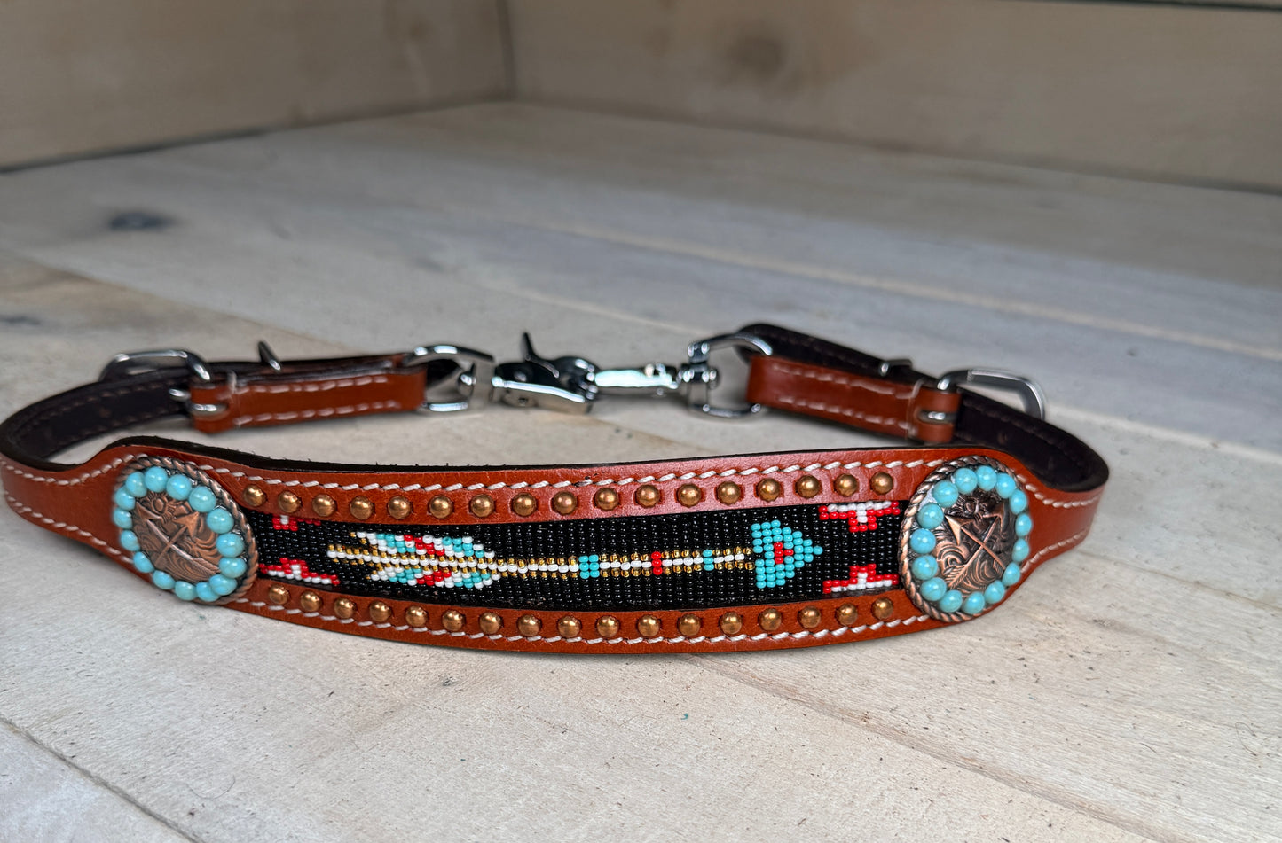 Turquoise Arrow Beaded Wither Strap