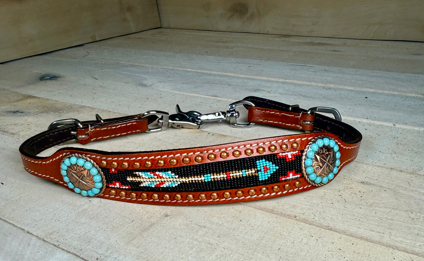 Turquoise Arrow Beaded Wither Strap
