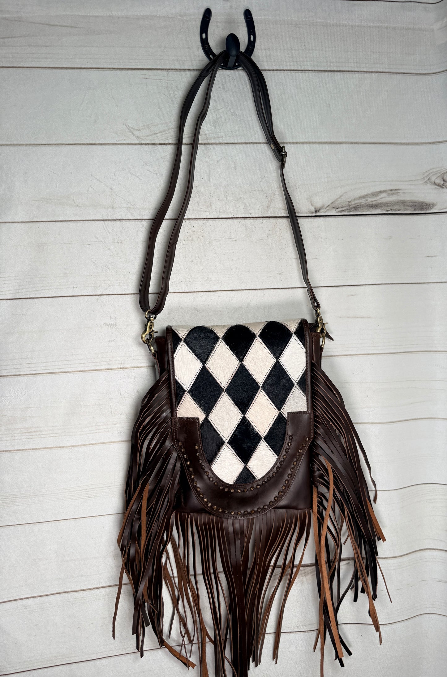 Fast Lane Copper Studded Fringe Handbag