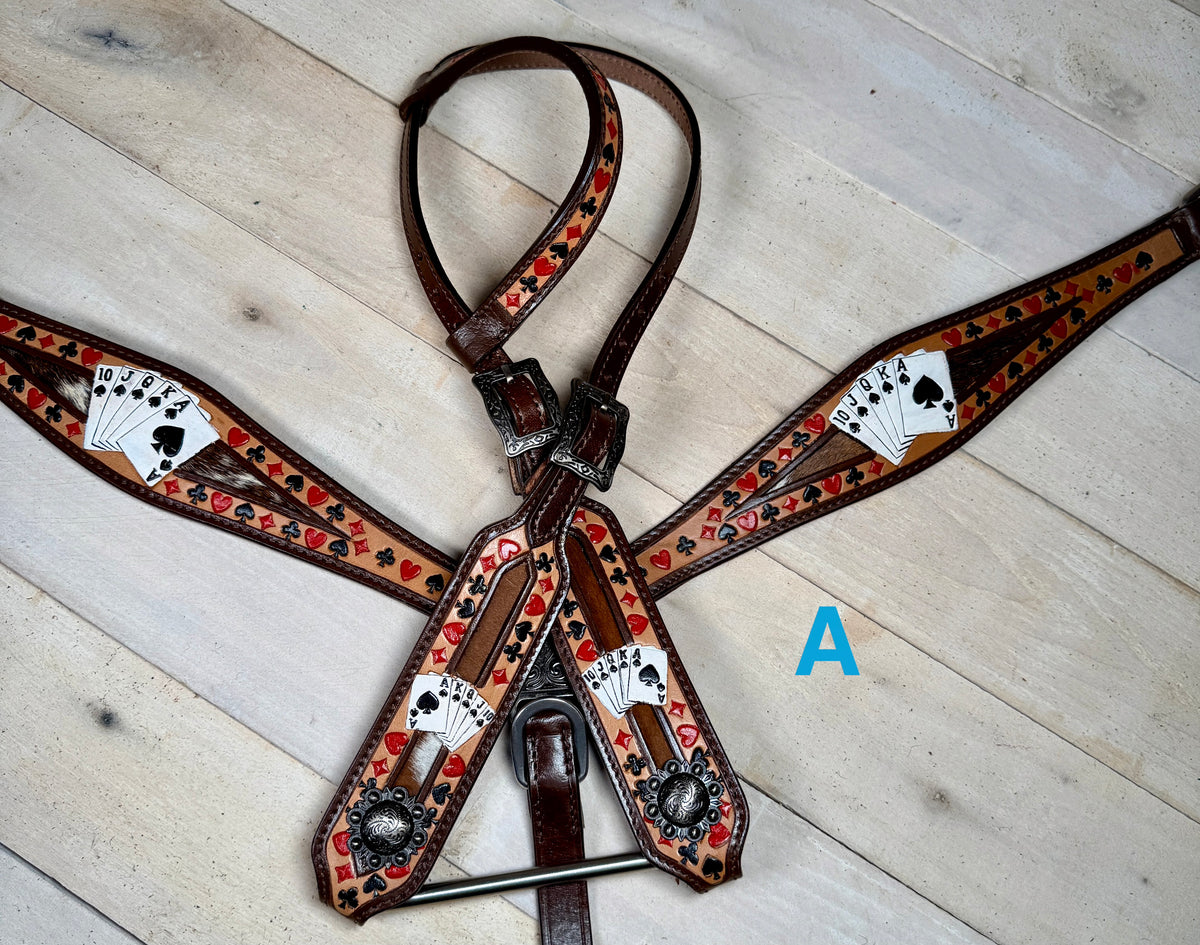 Royal Flush Painted Hide On Tack Set