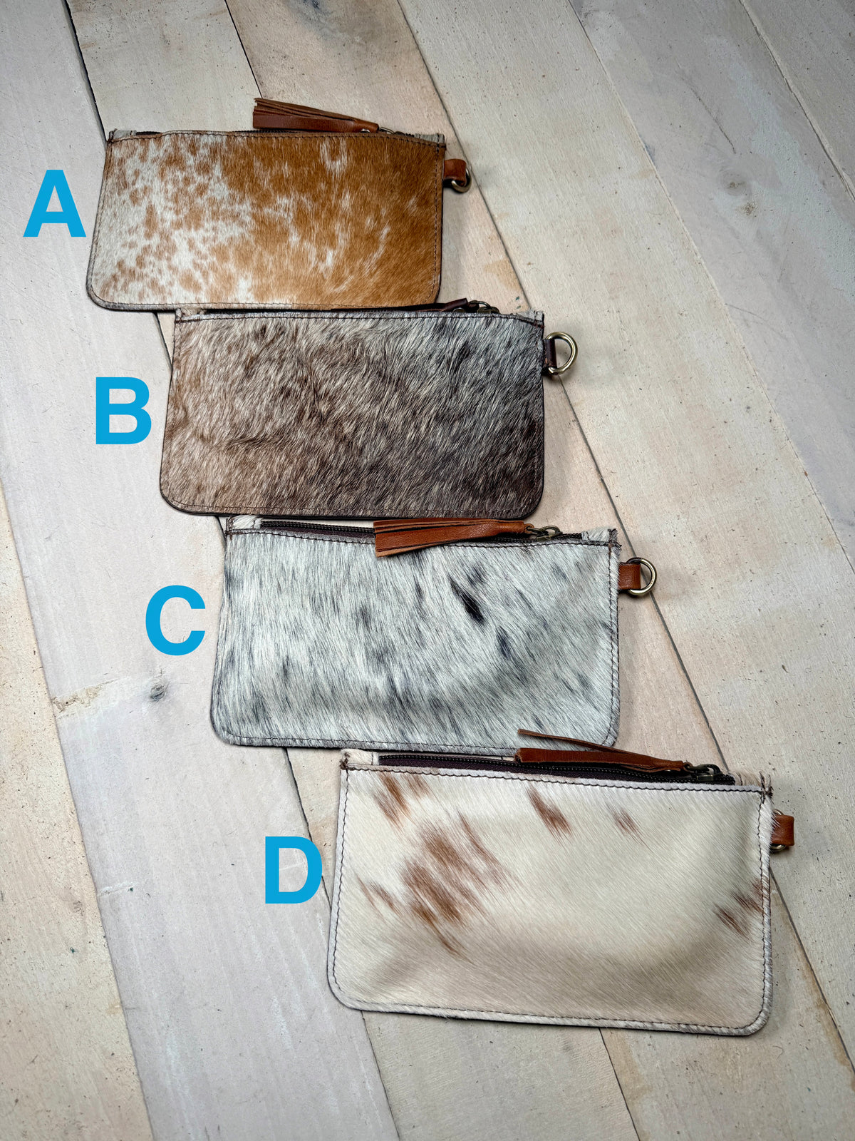 Cowhide Leather Wristlet Bag