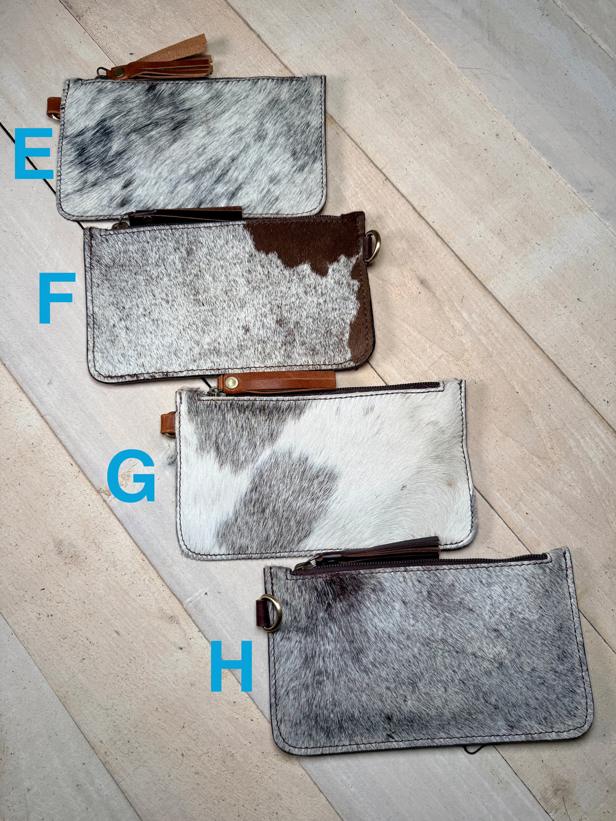 Cowhide Leather Wristlet Bag