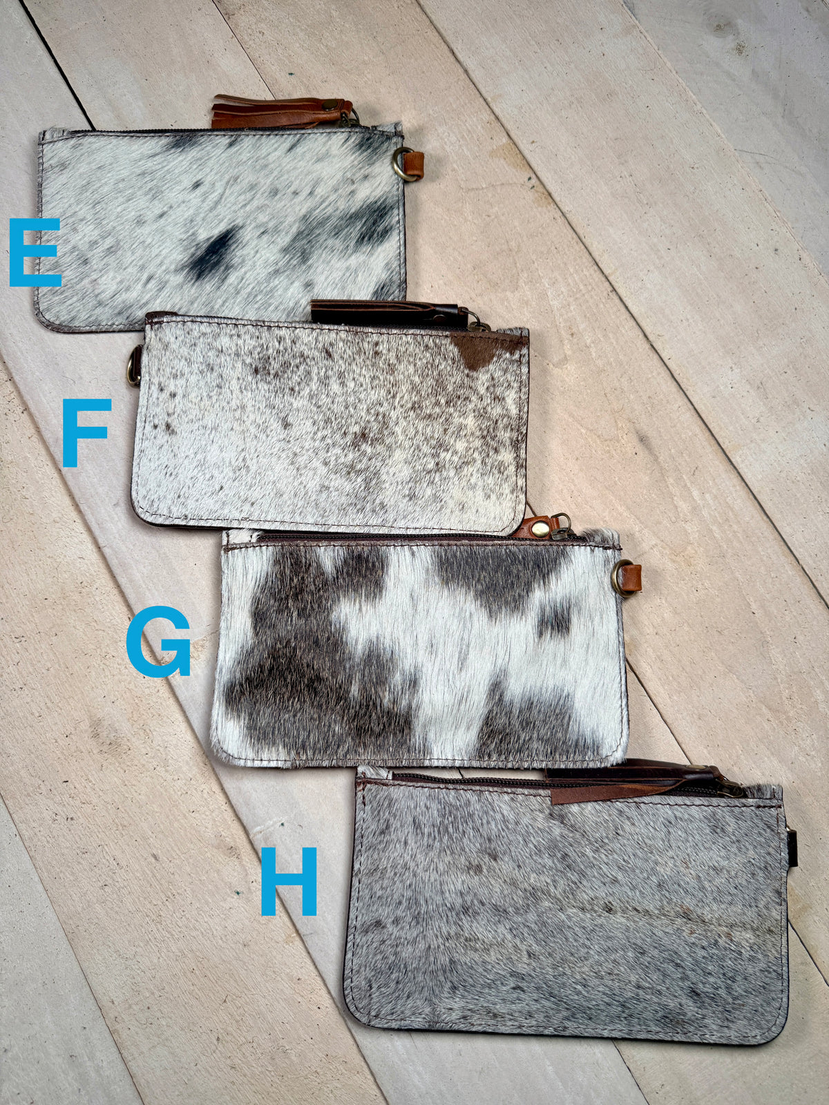 Cowhide Leather Wristlet Bag
