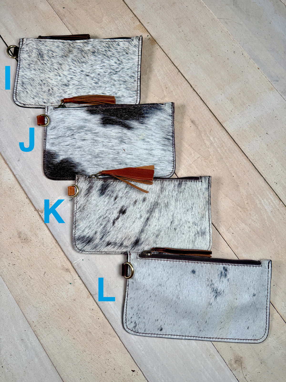 Cowhide Leather Wristlet Bag