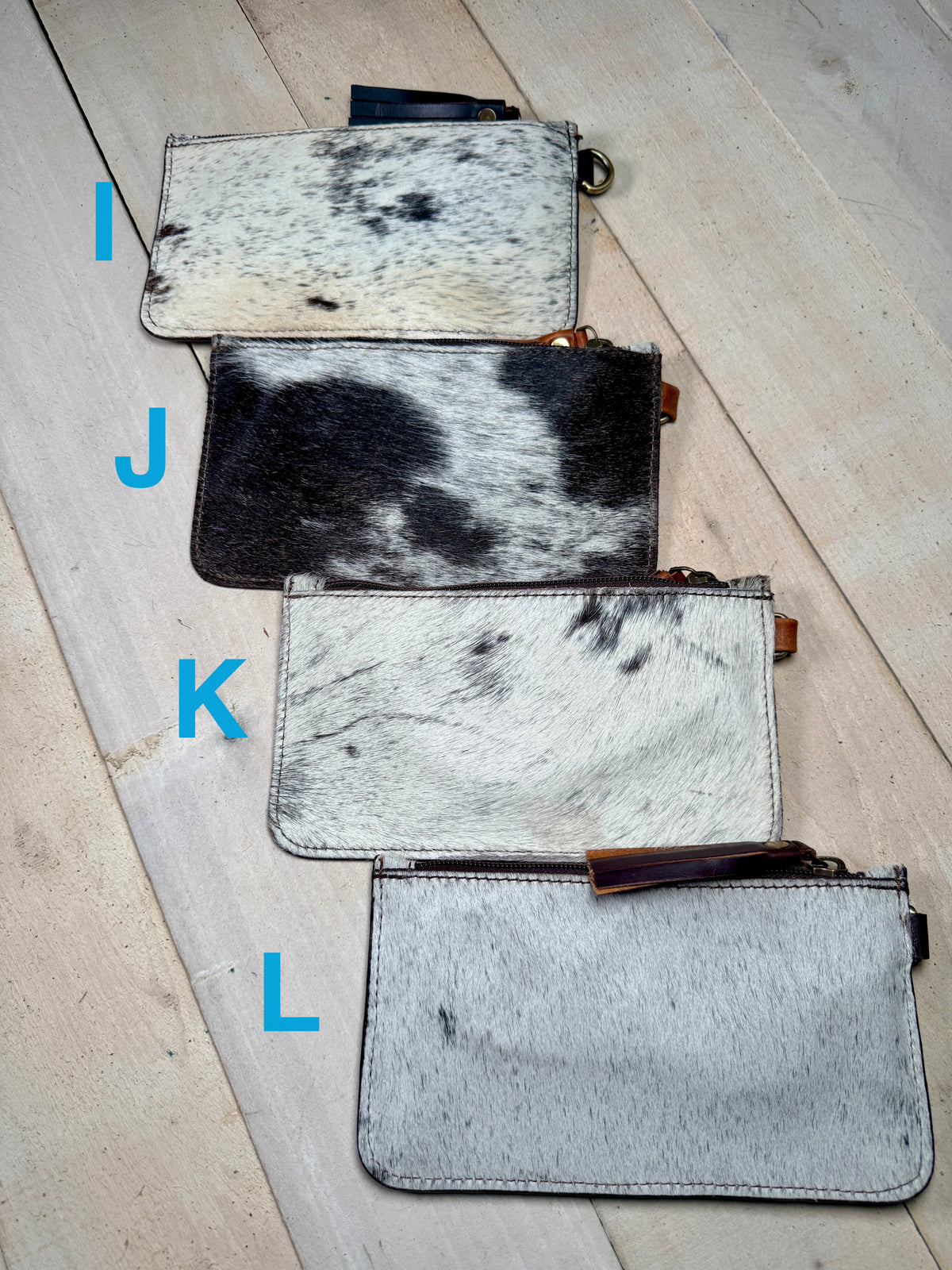 Cowhide Leather Wristlet Bag