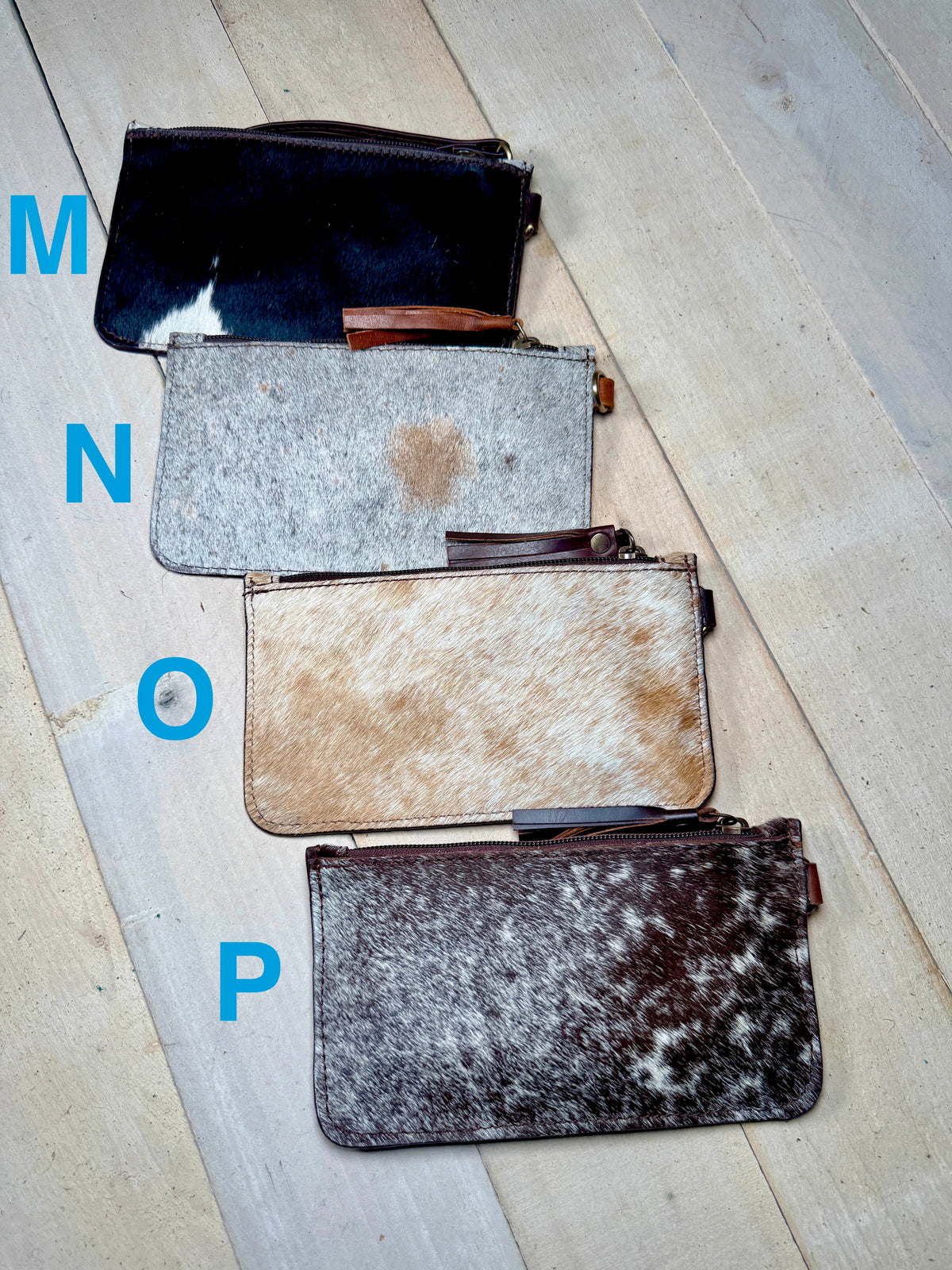 Cowhide Leather Wristlet Bag