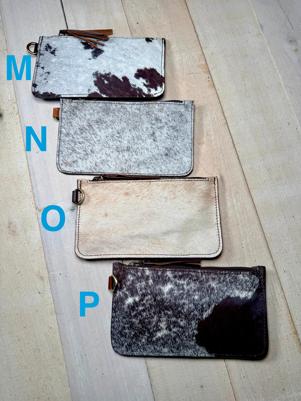 Cowhide Leather Wristlet Bag