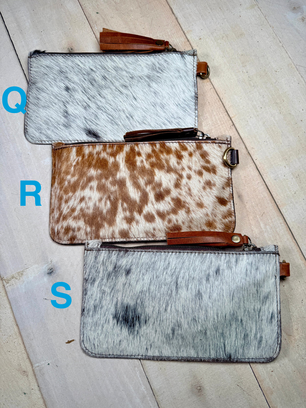 Cowhide Leather Wristlet Bag