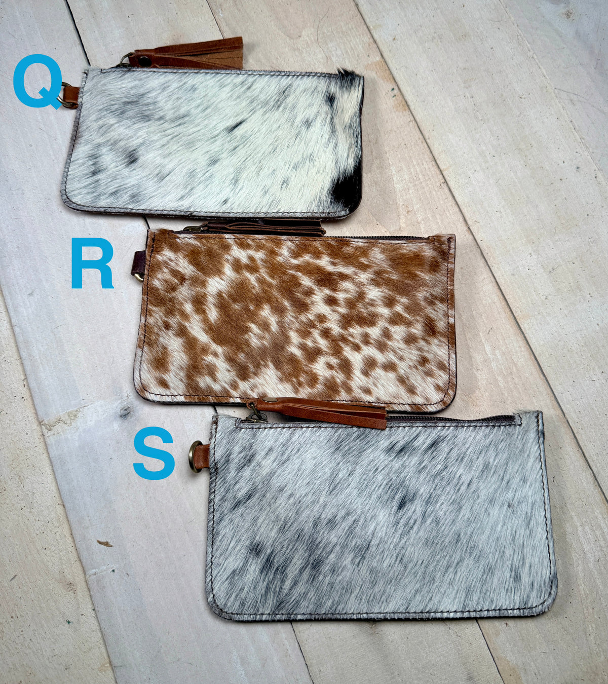 Cowhide Leather Wristlet Bag