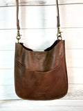 Soft Raw Leather Crossbody Handbag